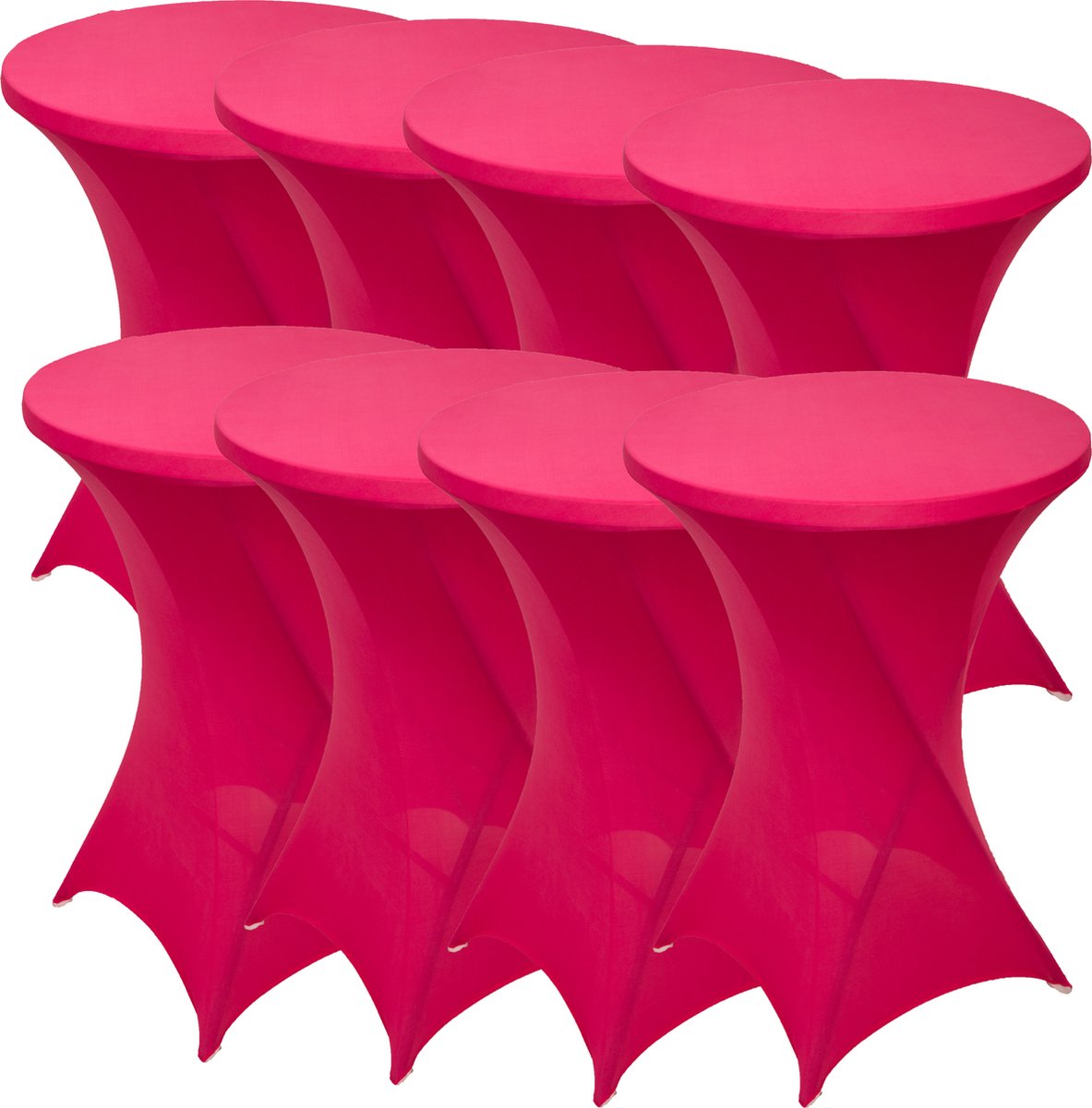 Statafelrok Roze x 8 – ∅80-85 x 110 cm – Statafelhoes Stretch 8 Stuks – Tafelhoezen voor Statafel Sta Tafel Hoes | Staantafelhoes - Geschikt voor Horeca Evenementen | Cocktailparty | Trouwerij